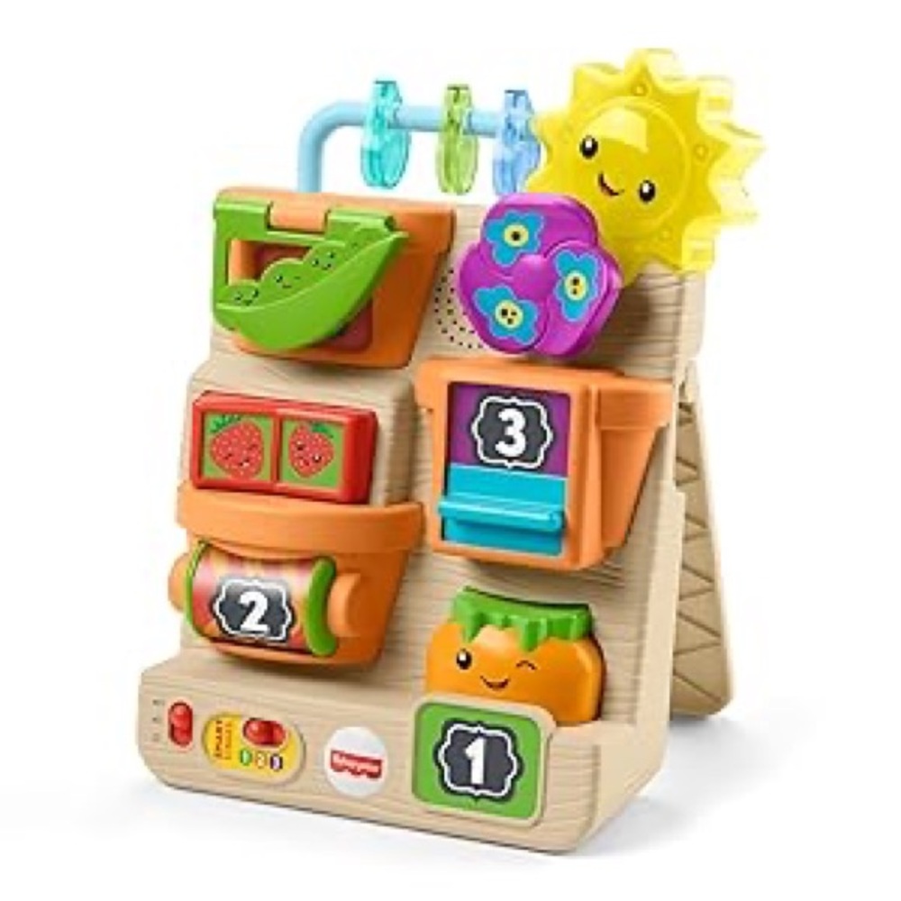 Fisher-Price Laugh & Learn Peek & Play Busy Garden Musical Toy Learning Content